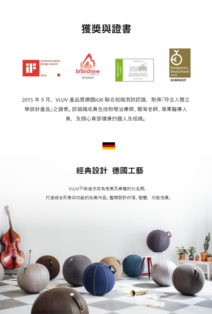 德國 VLUV 平衡球椅 工業碳灰