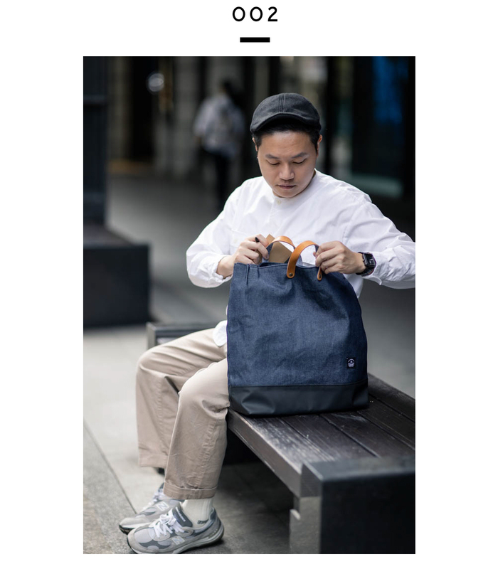 icleaXbag|簡約XL號真皮帆布購物袋