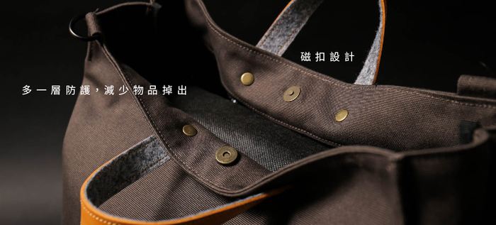 icleaXbag|簡約XL號真皮帆布購物袋