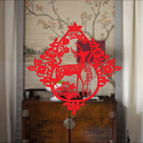 島民|剪紙靜電貼 -福祿(鹿)平安-葫蘆/大