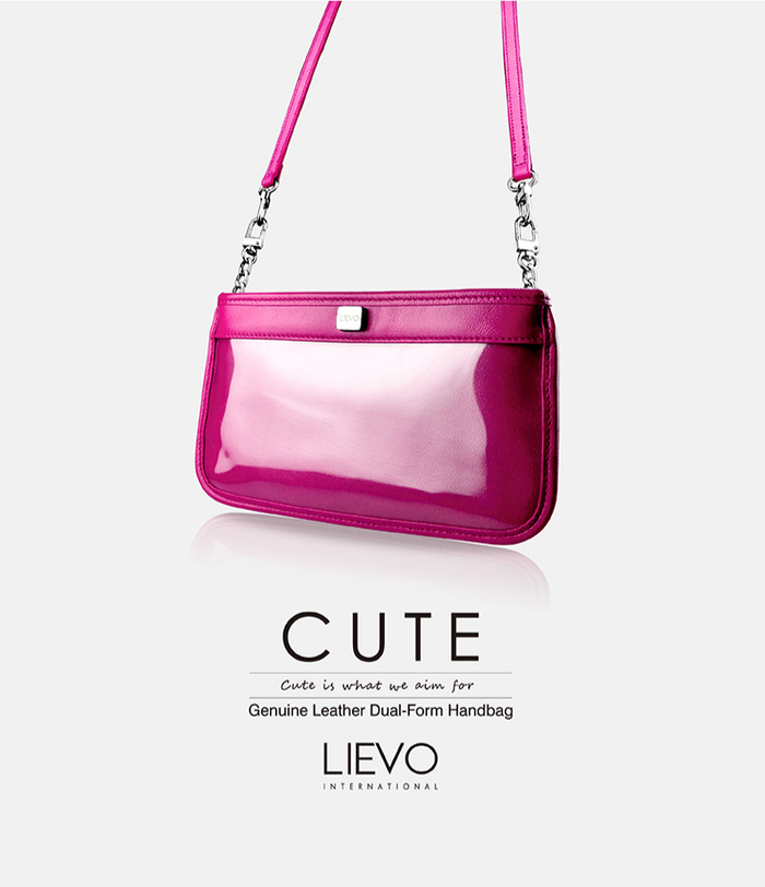 LIEVO|Smartphone真皮兩用隨身包-CUTE(蜜桃紅)