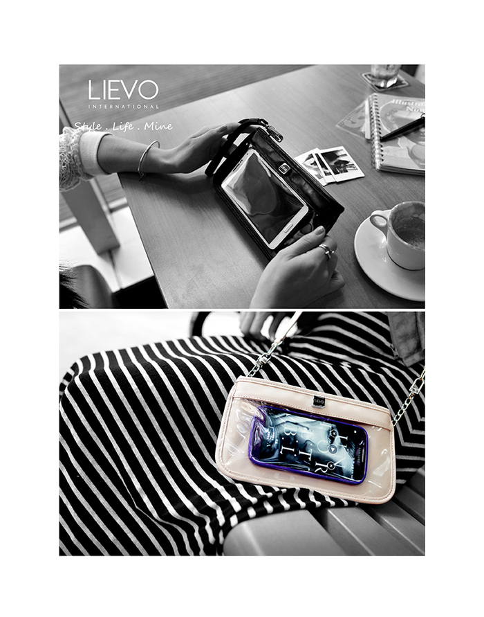 LIEVO|Smartphone真皮兩用隨身包-CUTE(靜謐黑)