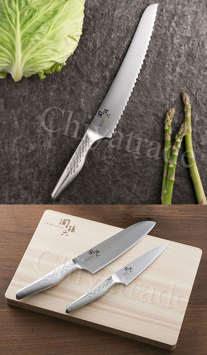 (複製)KAI 貝印|匠創名刀關孫六 一體成型不鏽鋼刀-中華菜刀16.5cm+檜木砧板