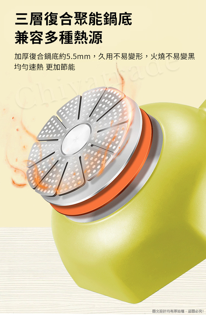 (複製)八角維京|奈米銀抗菌加工不沾鍋 28cm煎炒鍋 IH全對應 無蓋(檸檬黃)