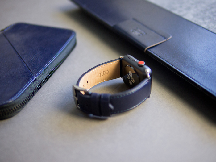 Alto|Apple Watch 皮革錶帶 42mm - 海軍藍
