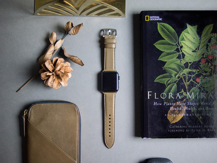 Alto|Apple Watch 皮革錶帶 42mm - 橄欖綠