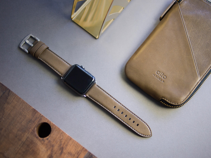 Alto|Apple Watch 皮革錶帶 42mm - 橄欖綠