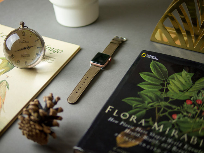 Alto|Apple Watch 皮革錶帶 38mm/40mm - 橄欖綠