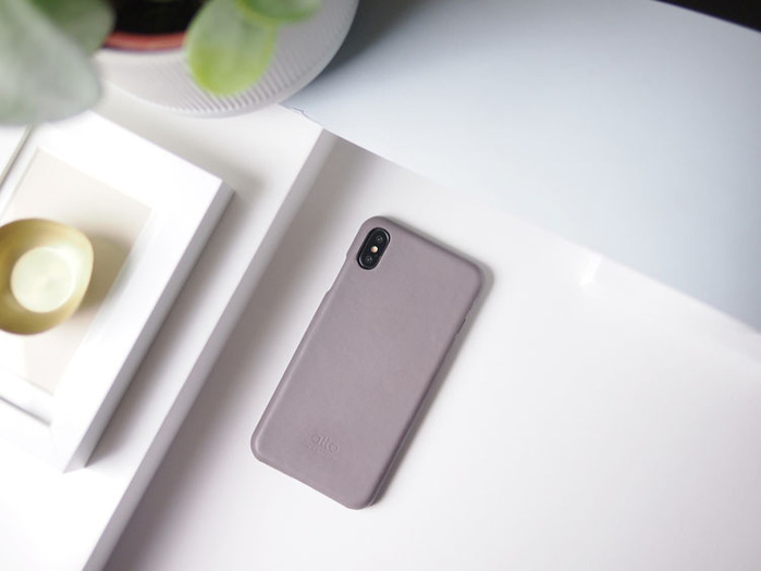 Alto|iPhone Xs Max 皮革保護殼 Original (礫石灰)