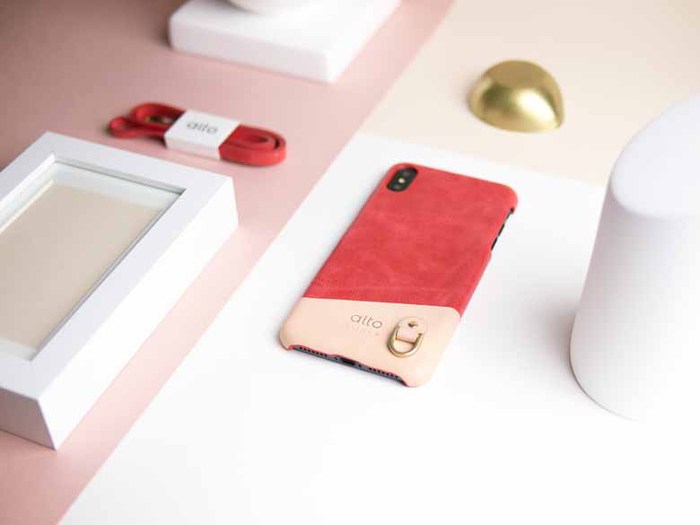 Alto|iPhone Xs Max 皮革保護殼 Anello (珊瑚紅)