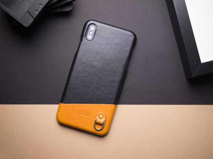 Alto|iPhone Xs Max 皮革保護殼 Anello (渡鴉黑)
