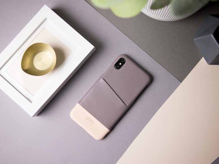 Alto|iPhone Xs Max 皮革保護殼 Metro (礫石灰/本色)