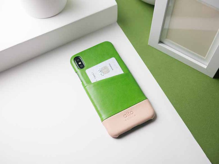 Alto|iPhone Xs Max 皮革保護殼 Metro (萊姆綠/本色)