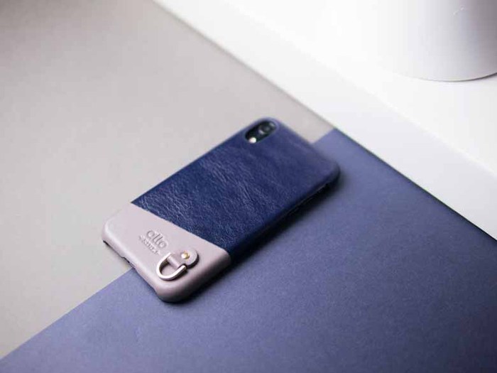 Alto|iPhone XR 皮革保護殼 Anello (海軍藍)