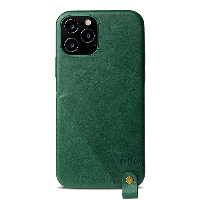 (複製)Alto|iPhone 12 /Pro 6.1吋 頸掛卡插皮革防摔手機殼Anello 360 - (礫石灰) (附頸掛繩)