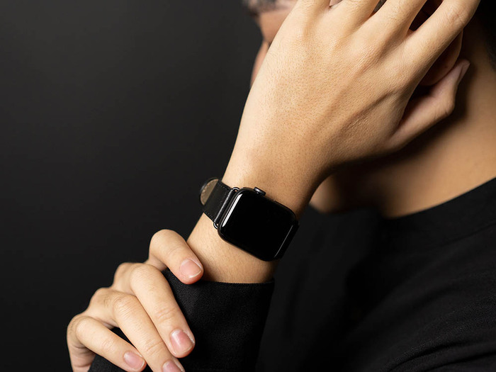 Alto|Apple Watch 皮革錶帶 38mm/40mm - 渡鴉黑