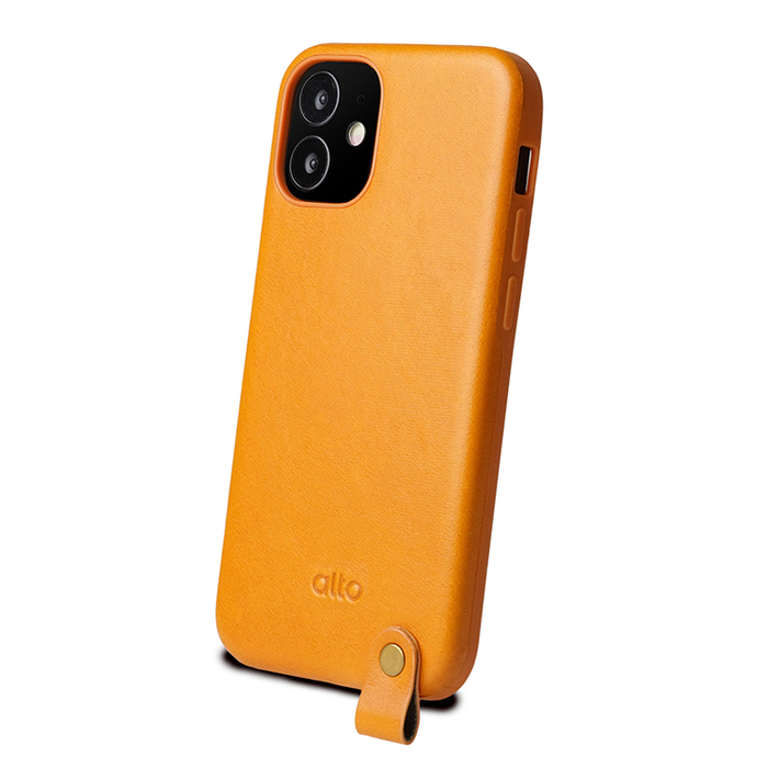Alto|iPhone 12 mini 5.4吋 頸掛皮革防摔手機殼Anello 360 - (焦糖棕) (附頸掛繩)