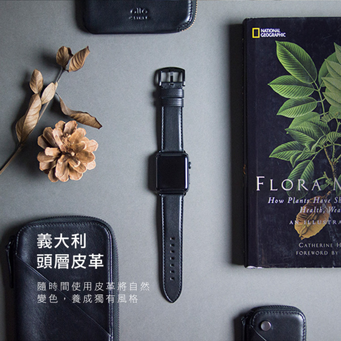 Alto|Apple Watch 皮革錶帶 42/44/45mm - 海軍藍 (適用 Apple Watch Series 7/6/SE/5/4/3/2/1)