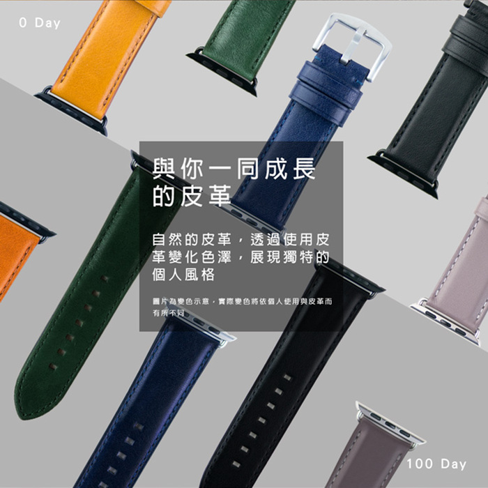 Alto|Apple Watch 皮革錶帶 42/44/45mm - 礫石灰 適用於 Apple Watch Series 7/6/SE/5/4/3/2/1