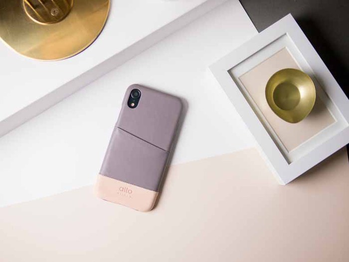 Alto|iPhone XR 皮革保護殼 Metro (礫石灰/本色)