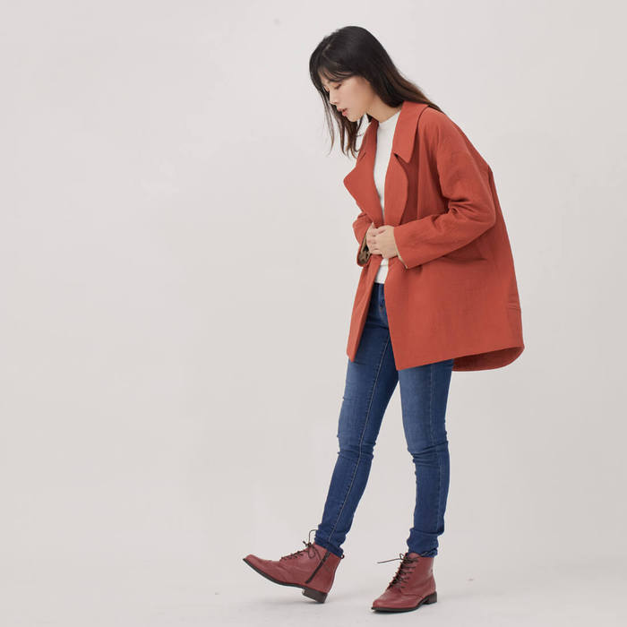 好我 so that′s me|Beata 雙排釦雙層棉西裝外套 磚紅