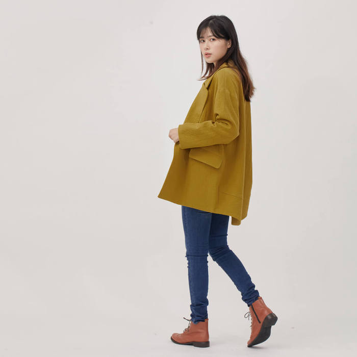 好我 so that′s me|Beata 雙排釦雙層棉西裝外套 芥黃