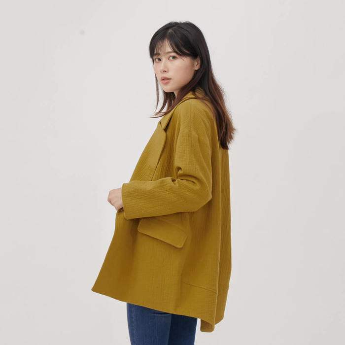 好我 so that′s me|Beata 雙排釦雙層棉西裝外套 芥黃