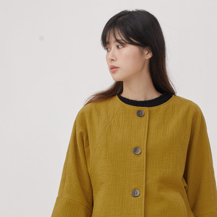 好我 so that′s me|Anita 雙層棉短版七分袖外套 芥黃