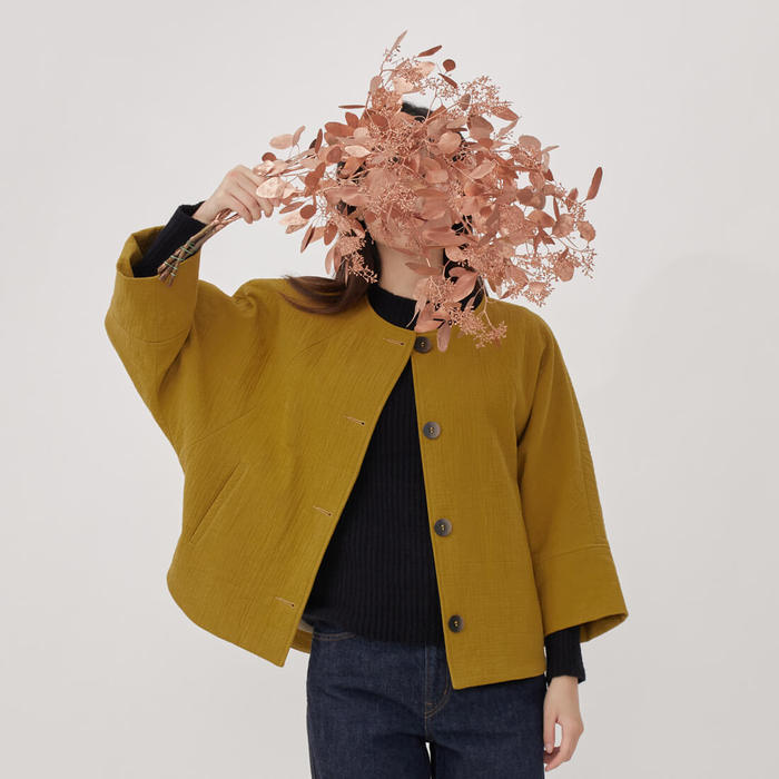 好我 so that′s me|Anita 雙層棉短版七分袖外套 芥黃