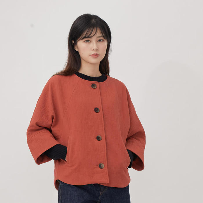 好我 so that′s me|Anita 雙層棉短版七分袖外套 磚紅