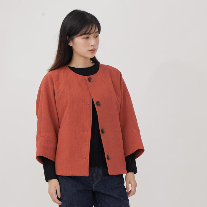 好我 so that′s me|Anita 雙層棉短版七分袖外套 磚紅