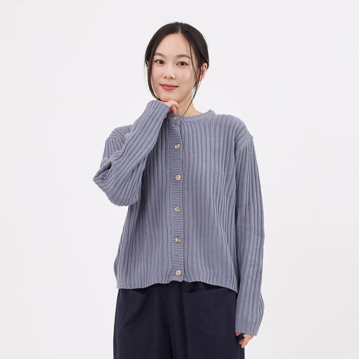 好我 so that′s me|Jade簡約鈕扣開襟針織衫霧藍 Free Size