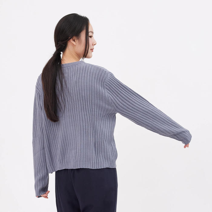 好我 so that′s me|Jade簡約鈕扣開襟針織衫霧藍 Free Size
