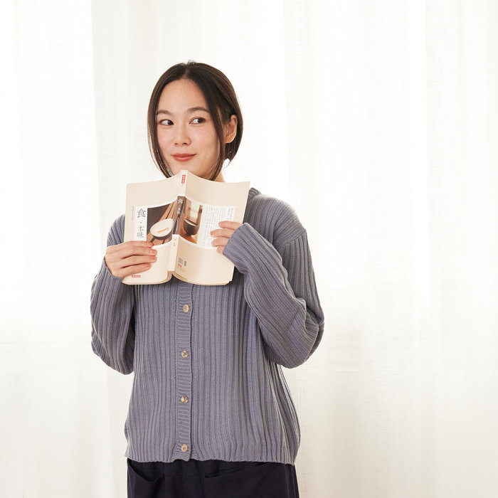 好我 so that′s me|Jade簡約鈕扣開襟針織衫霧藍 Free Size