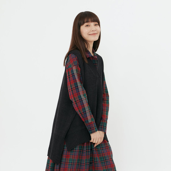 (複製)好我 so that′s me|Daisy V領長版針織背心 棕 FREE SIZE