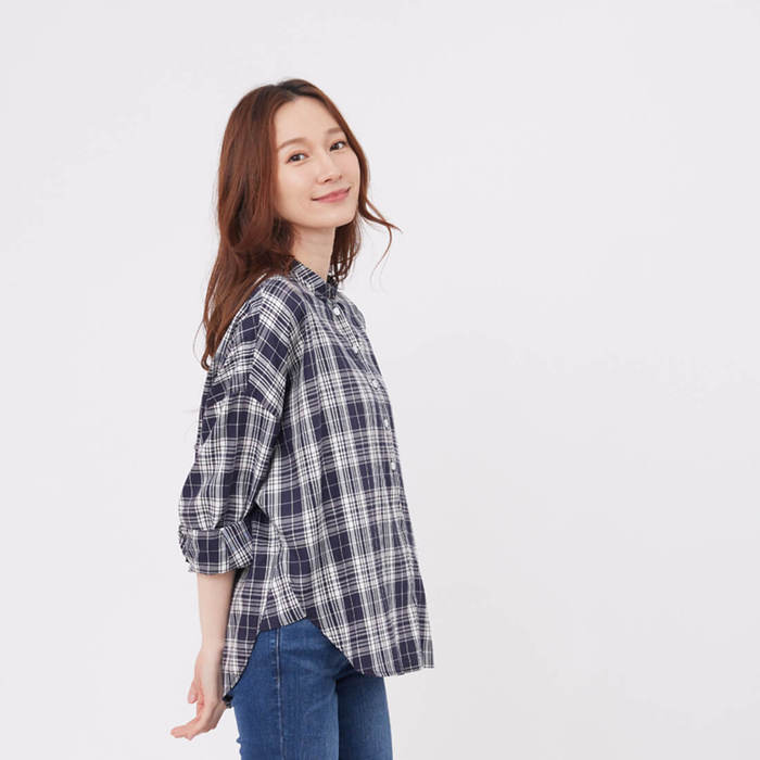 (複製)好我 so that′s me|Tracy半開襟寬版八分袖襯衫/紅格紋 one size
