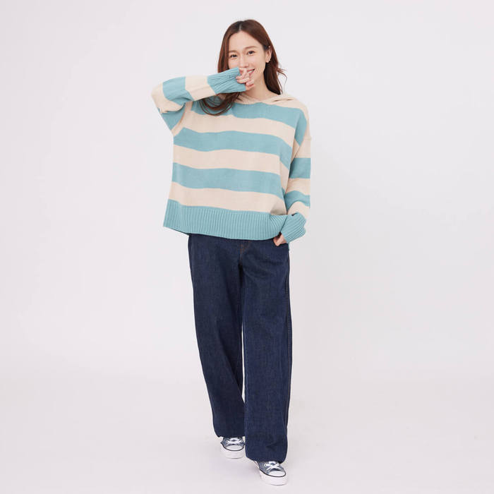 (複製)好我 so that′s me|Katy亨利領細格長版襯衫洋裝/深藍格紋 Free Size