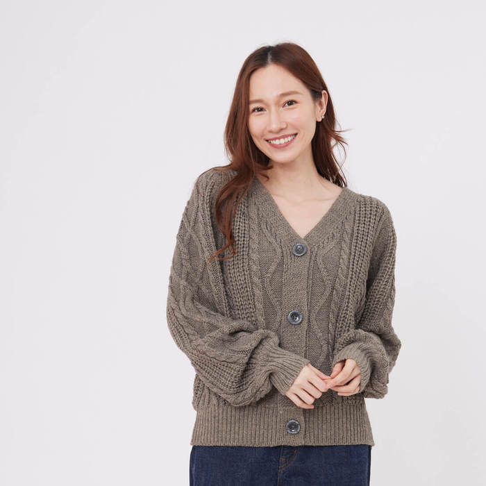 好我 so that′s me|Shelly麻花針織排扣外套/咖啡 Free Size