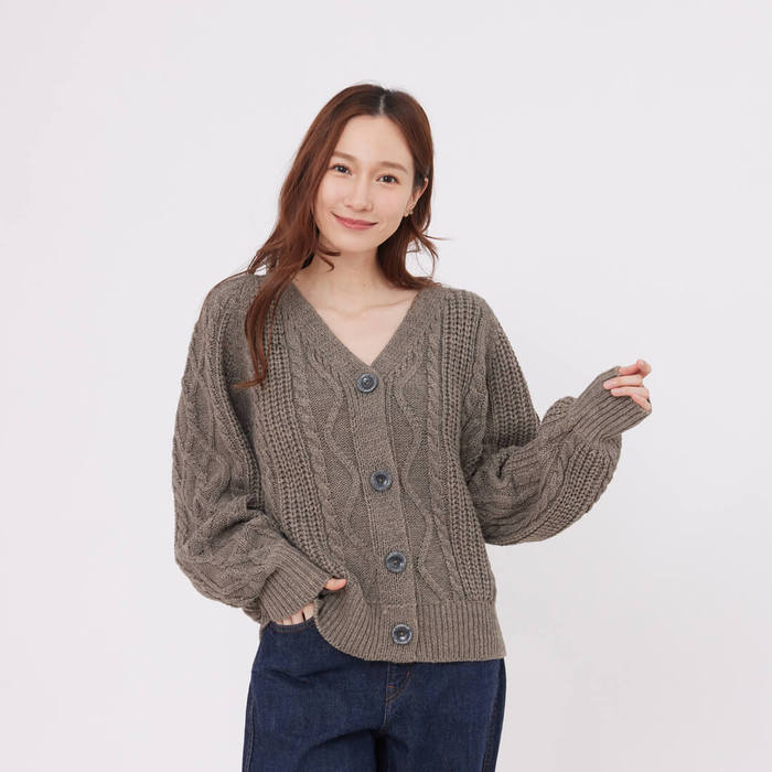 好我 so that′s me|Shelly麻花針織排扣外套/咖啡 Free Size