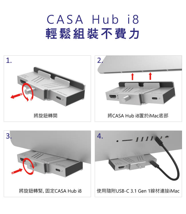 ADAM | Hub i8 USB-C 8 合 1 全台唯一 iMac 專用多功能轉接器