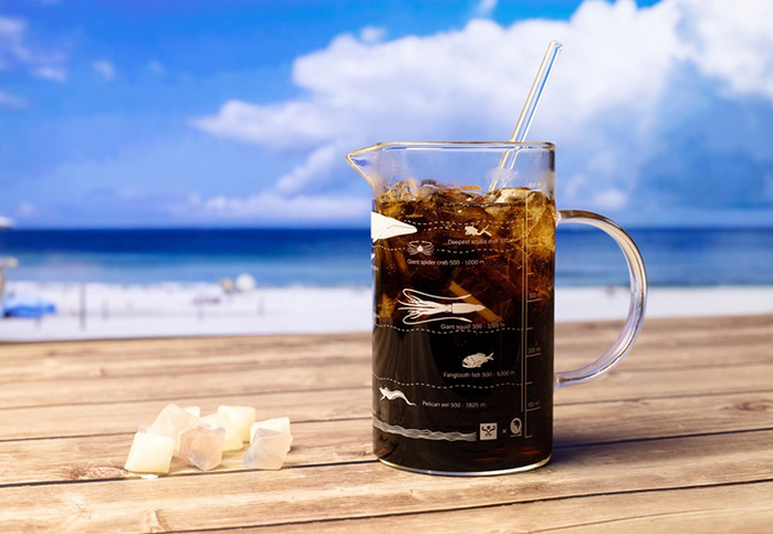 賽先生科學工廠|海底生物分佈圖玻璃把手高燒杯