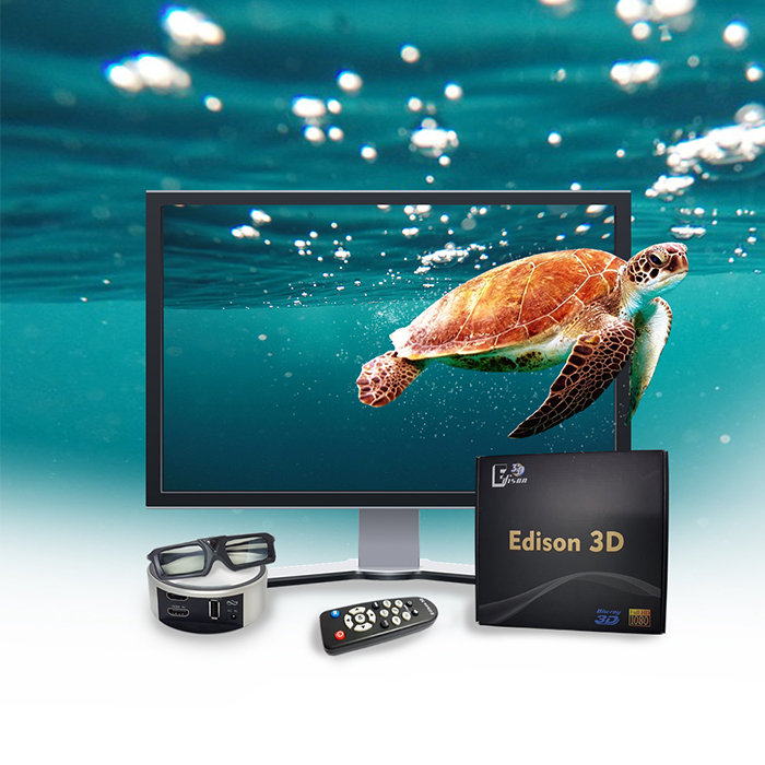 Edison 3D| 3D 轉換器 + 3D 眼鏡 送 水動能光觸媒過濾淨水壺