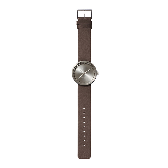LEFF amsterdam|tube 北歐工業齒輪設計真皮腕錶 (38mm,不鏽鋼、棕皮帶)