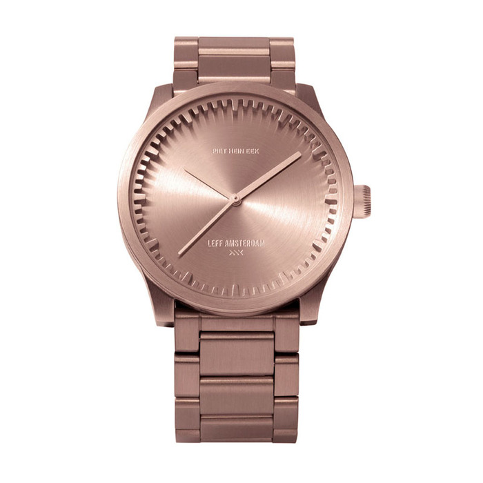 LEFF amsterdam|tube北歐工業齒輪設計腕錶(38mm、不鏽鋼玫瑰金鋼帶)