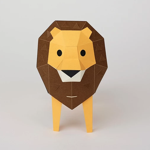 bog craft|立體動物紙藝 獅子/TINY