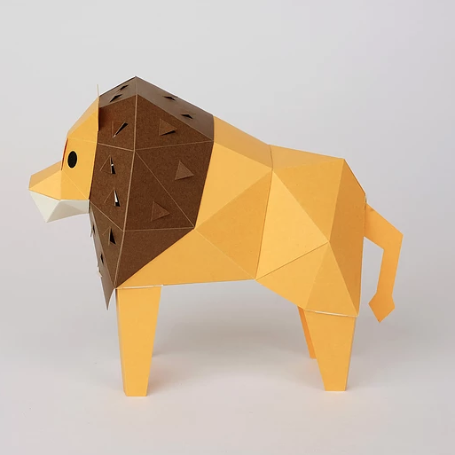 bog craft|立體動物紙藝 獅子/TINY