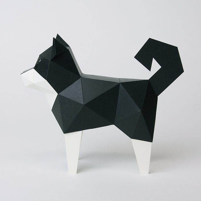bog craft|立體動物紙藝 黑柴犬/TINY