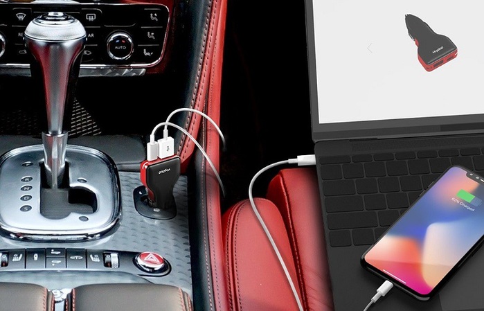 VogDUO | Charger Go 超高速57W筆電手機多功能PD車充(經典黑)(附高級Type-C線)