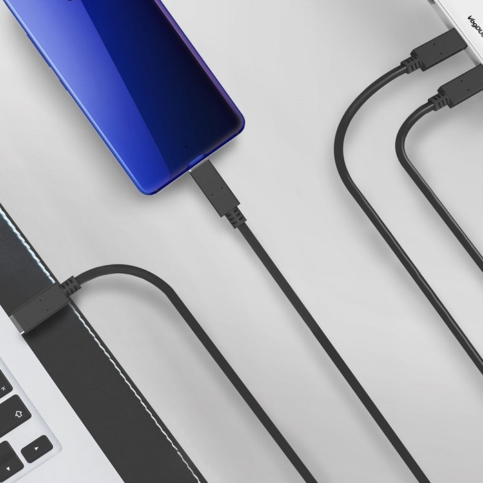 VogDUO | Cable Go 高速Type-C 2.0 To C 2.0傳輸充電線 (75cm)(經典黑)
