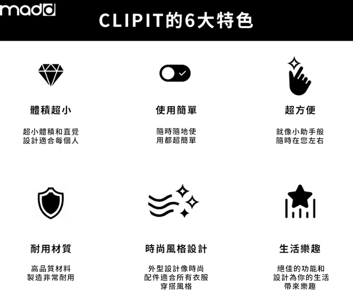 【集購】MADD｜CLIPIT隨身物品萬用夾+MBAND2線材收納磁吸夾